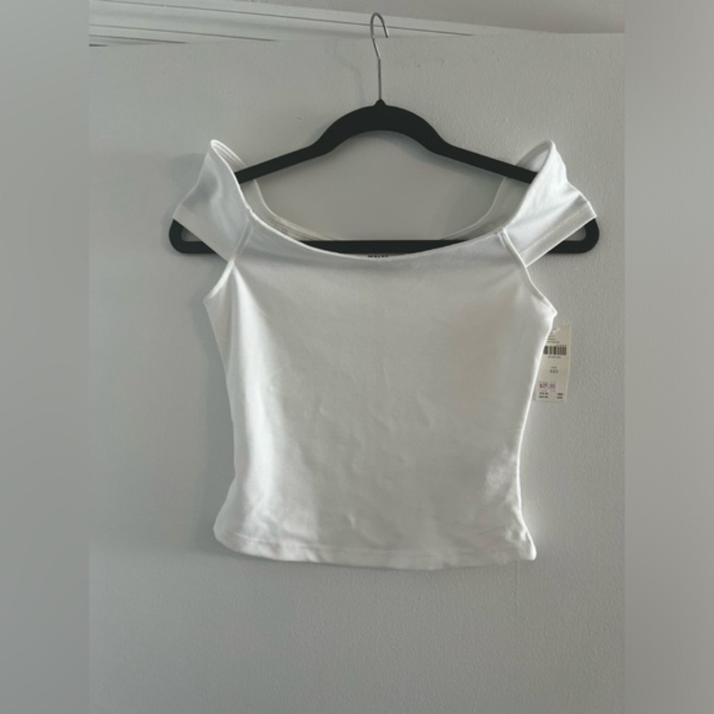 Maeve White Off-Shoulder Tank Top